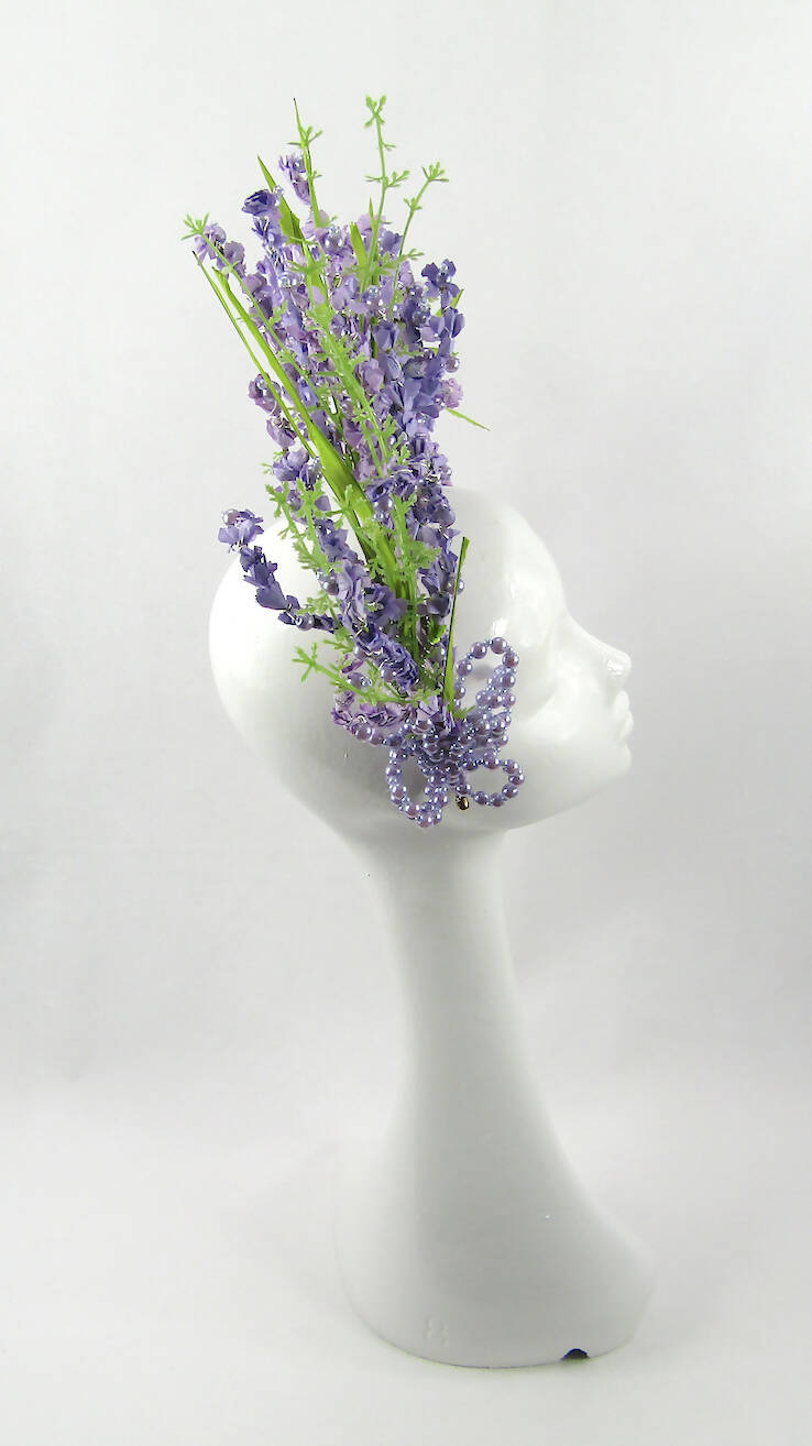 Lilac Flower & Pearl Headdress