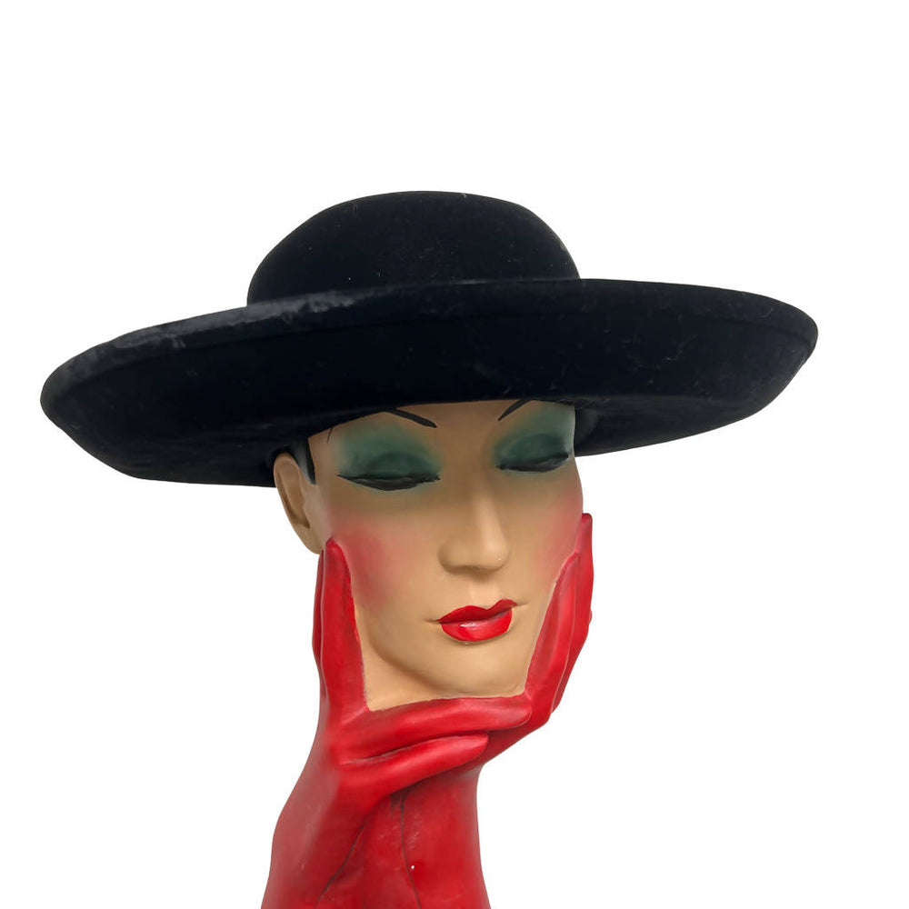 CHANEL Runway Sample Vintage Black Iconic Velvet Wide Brim  display picture 3