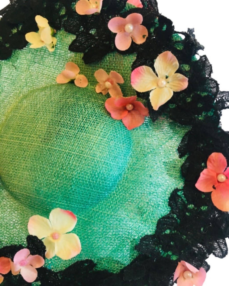 Green Flower Wedding Hat