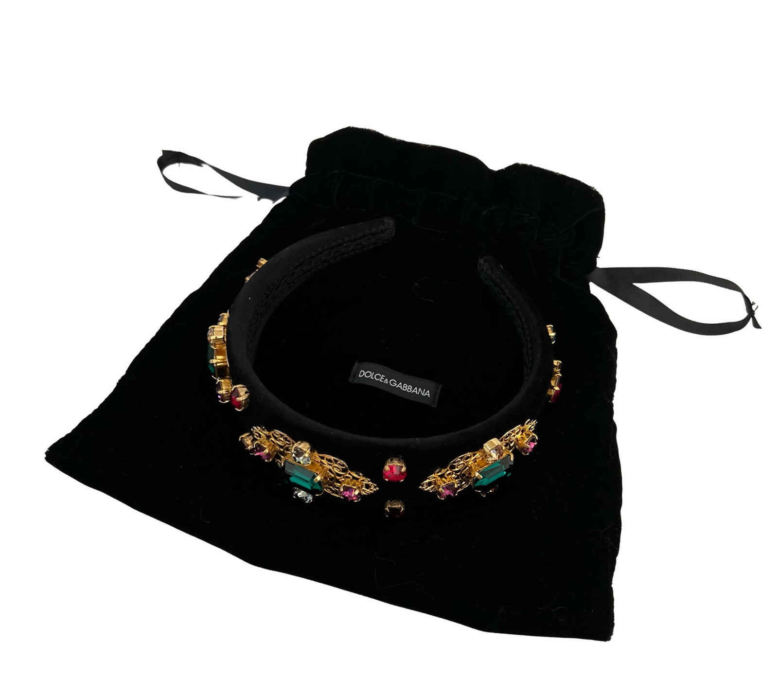D&G Dolce & Gabanna Archive Baroque Black Velvet Decorative