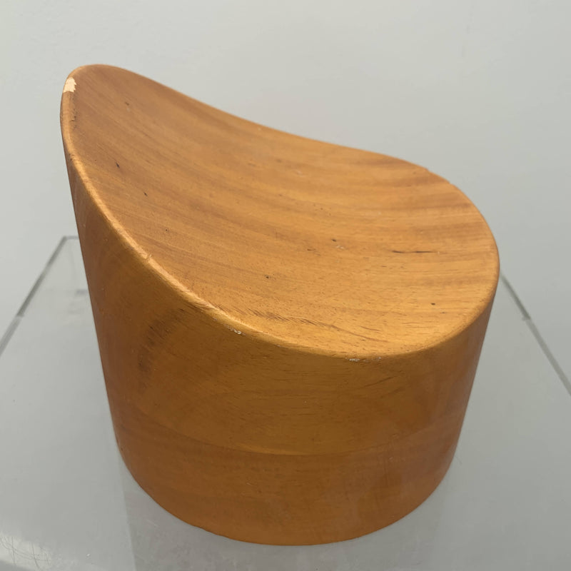 Vintage wooden curved tip crown hat block