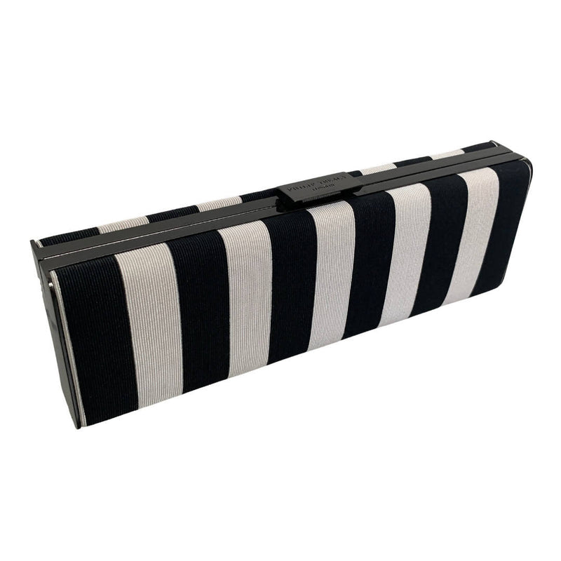 Philip Treacy Bold Black & White Stripe Versatile Clutch Bag
