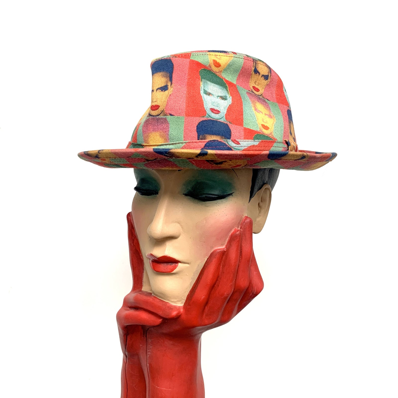 Philip Treacy, Circa 2006 Black Printed Andy Warhol Bucket Hat Andy Warhol × Philip Treacy Andy Warhol by Philip Treacy  main image 2