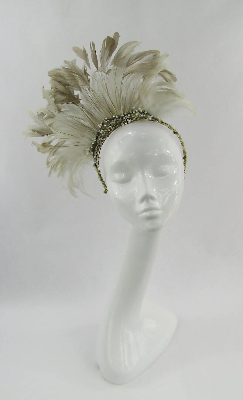 Gold and Ivory Feathered Headdress