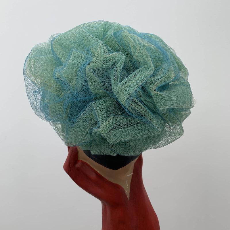 Beautiful Vintage sea green net cloche hat