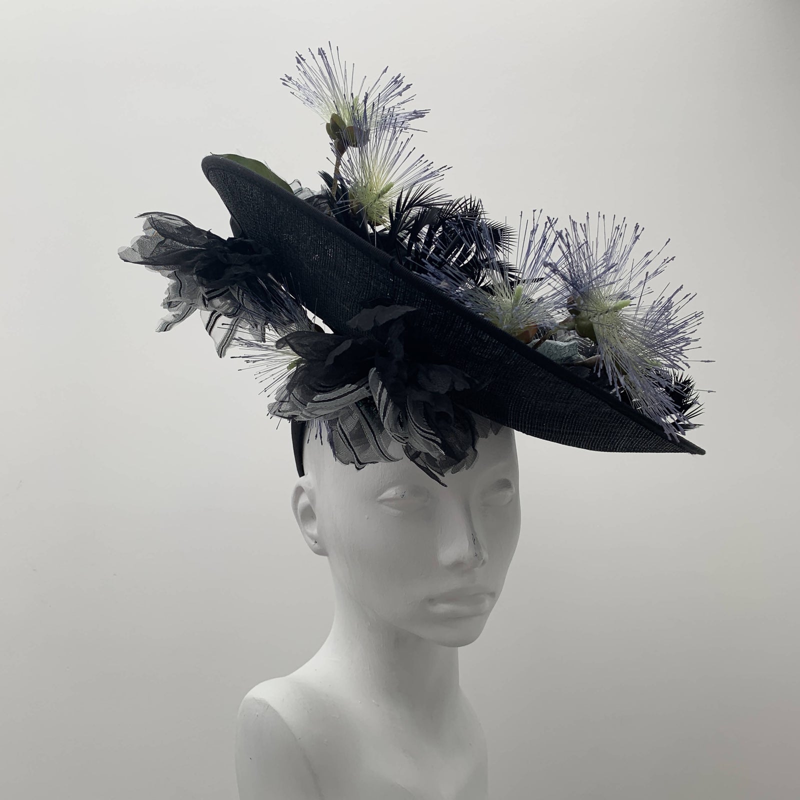 Skylar black cartwheel hat - The Hat Circle – The Hat Circle 