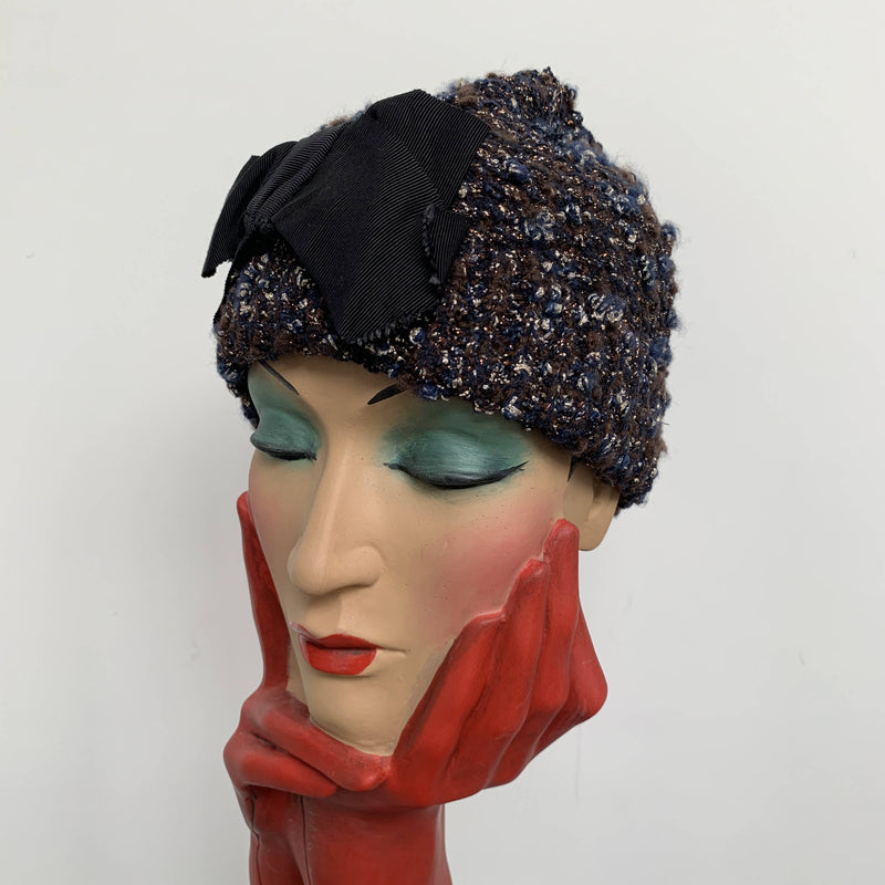 Vintage metallic sparkly beanie by Lanvin made in Italy