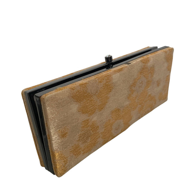 Philip Treacy Shades of Gold Abstract Evening Clutch Bag