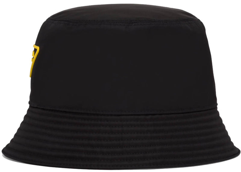 Prada Nylon Bucket Hat Black/Yellow