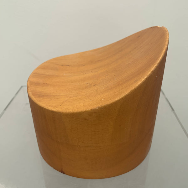 Vintage wooden curved tip crown hat block